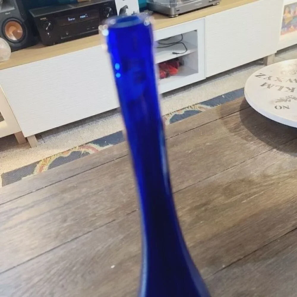 Vintage MCM Mid Century Modern Vetreria Etrusca Cobalt Tall Glass Vase